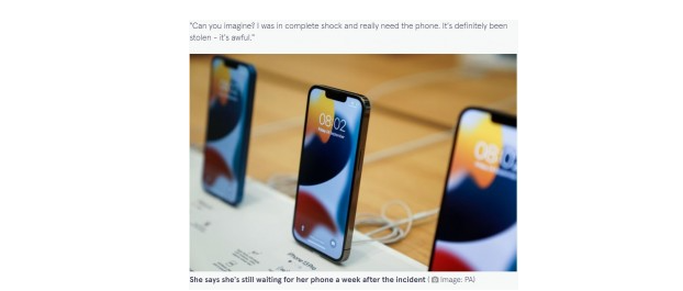 英国女性网购iPhone13 Pro开箱得到一瓶洗手液