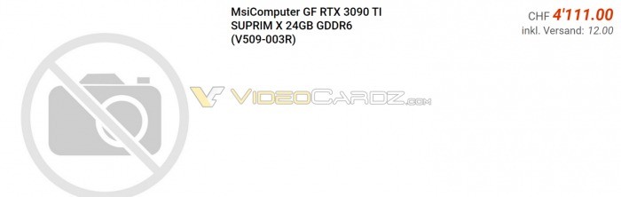 RTX  3090 Ti现身海外零售网站 售价3800~5500刀