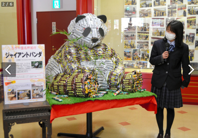 日本高中生用好吃棒打造中国名胜 长城熊猫东方明珠塔