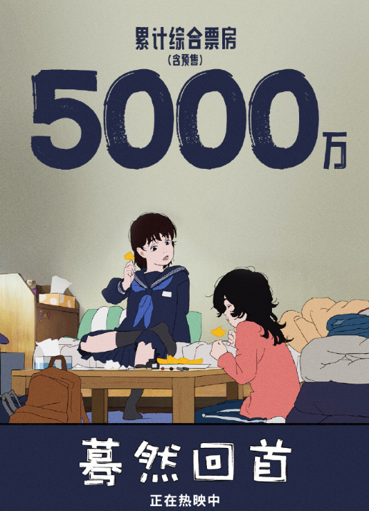 漫画电影《蓦然回首》上映16天，总票房突破5000万元
